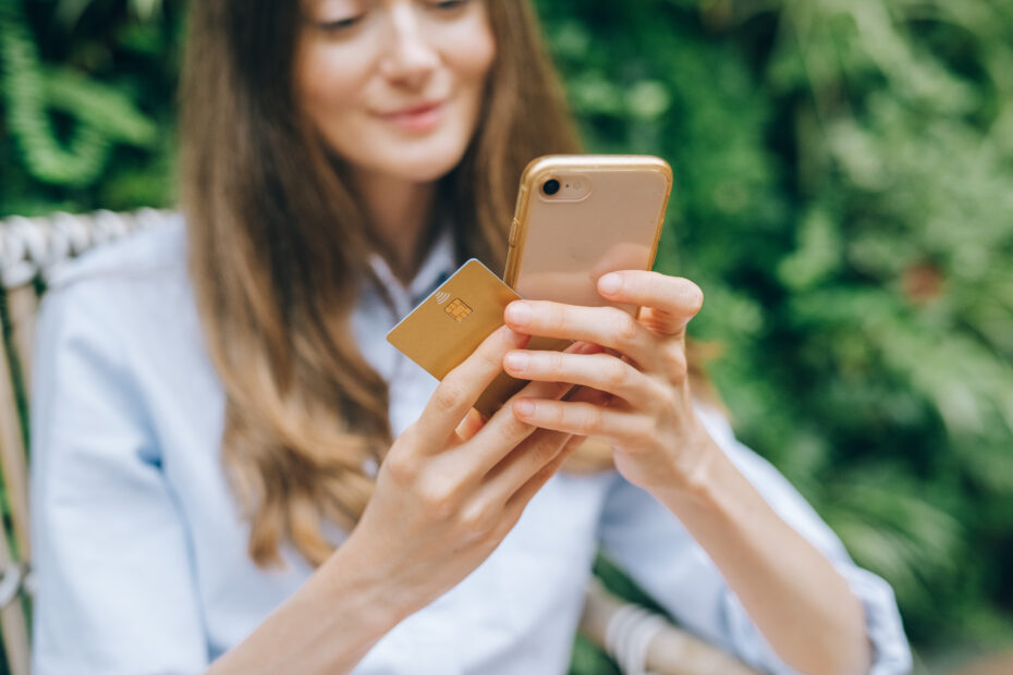 A woman doing online shopping