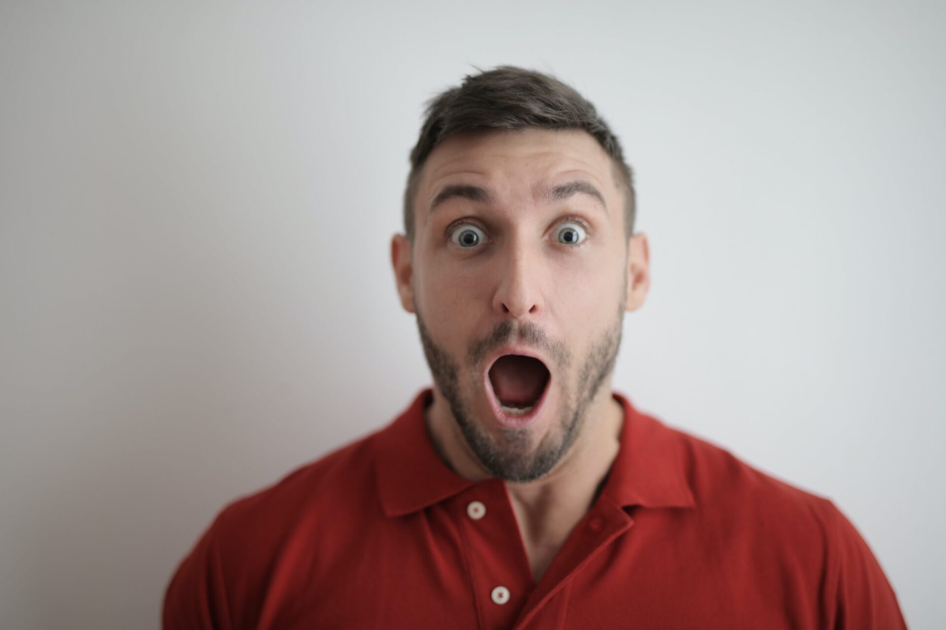 Man in red button up shirt