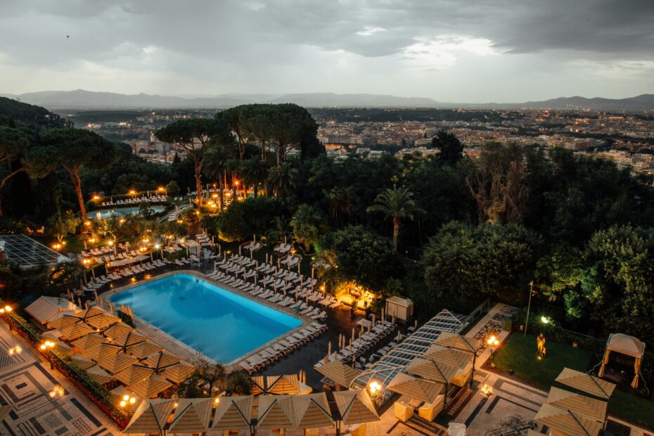 Stormy evening at the Waldorf Astoria in Rome.