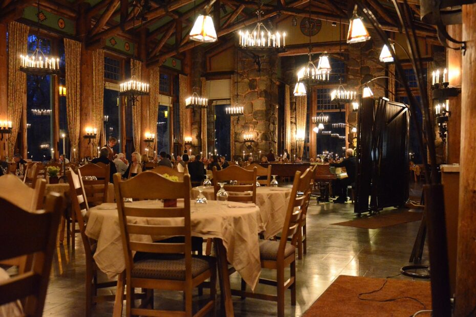 restaurant, dinner, tables