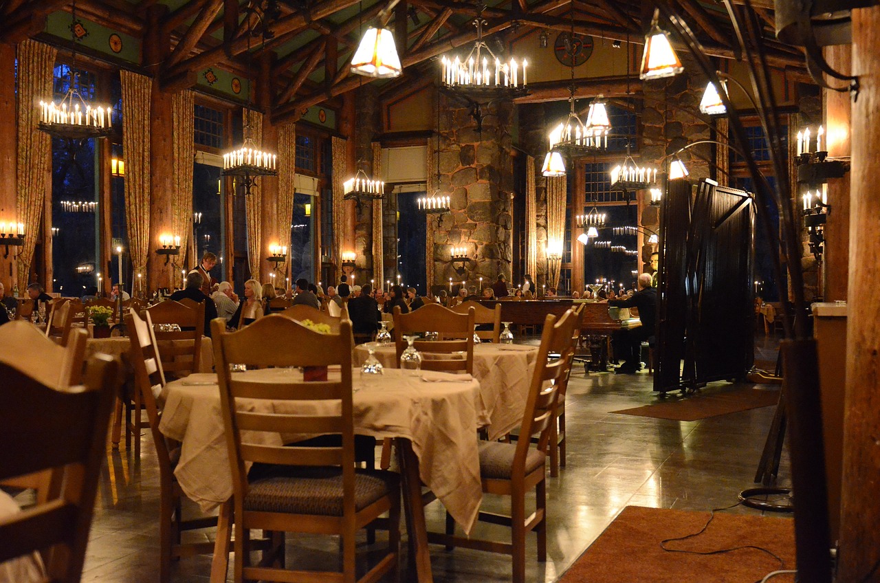 restaurant, dinner, tables