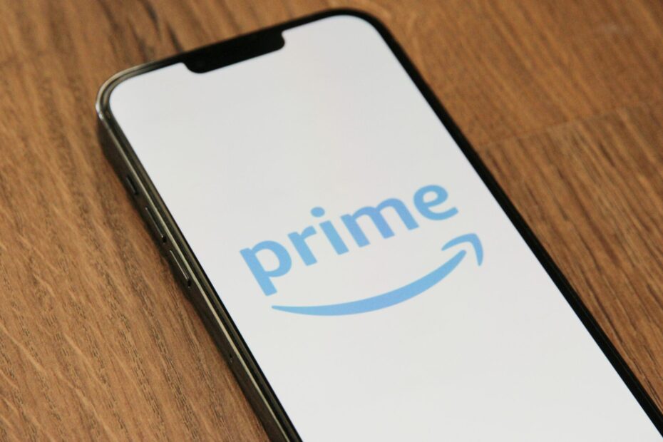 a phone with the amazon prime logo on it